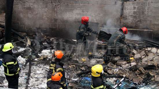 Dousing the fire at Rajagiriya