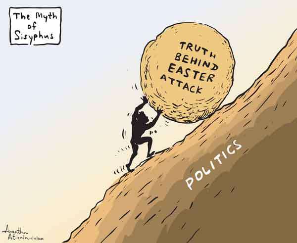 Cartoon of the Day 10-10-2025: The Sisyphus of Truth - How Politics Keeps the Easter Attack Mystery Alive
