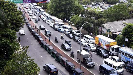 Long lines for gas...