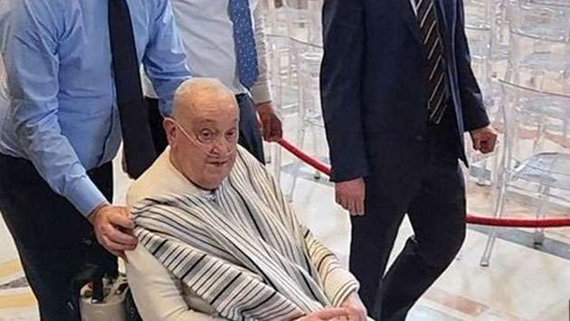 Pope Francis seen without usual papal attire