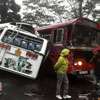 Accident causes bus to break apart