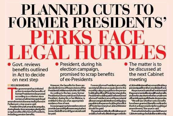 Planned cuts to former presidents’ perks face  legal hurdles