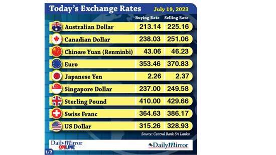 Today’s exchange rate- 19 July 2023