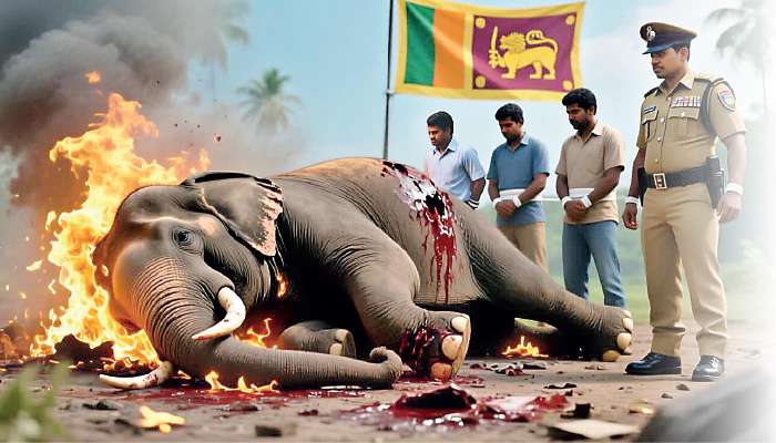 Three arrested for burning alive an elephant