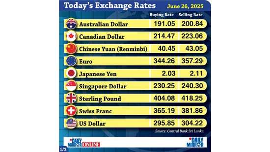 Today’s exchange rate - 26 June 2025