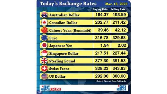 Today’s exchange rate - 18 March 2025
