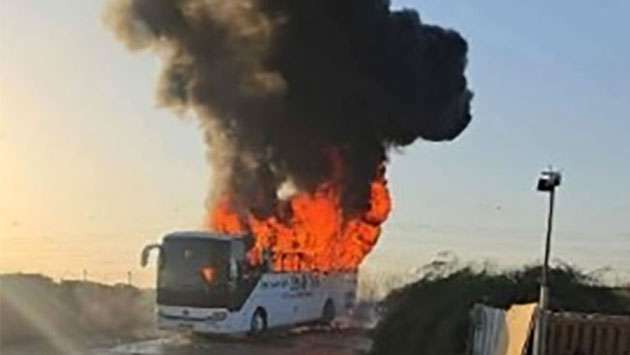Bus carrying 20 Sri Lankan workers catches fire in Israel