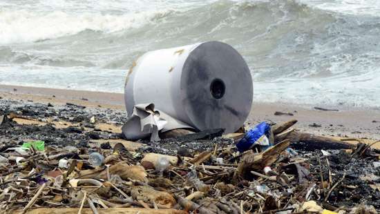 Debris washed ashore...