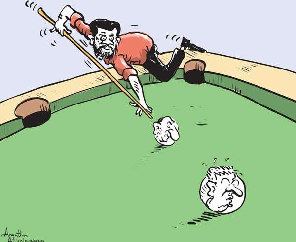 Cartoon of the Day 26-08-2025: Politics as a Game of Billiards