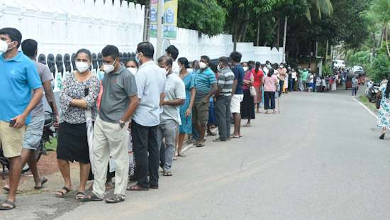 People queuing to get Sinopharm jab