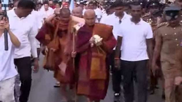 Monks led by Ven. Paññākāra Thera conclude peace walk at Independence Square