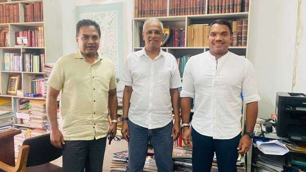 Namal Rajapaksa briefs ITAK General Secretary on opposition rally