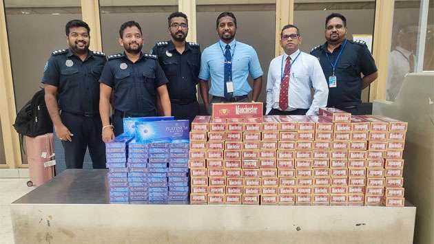 Sri Lankan Passenger nabbed at BIA Over Rs. 4.8 million cigarette smuggling attempt