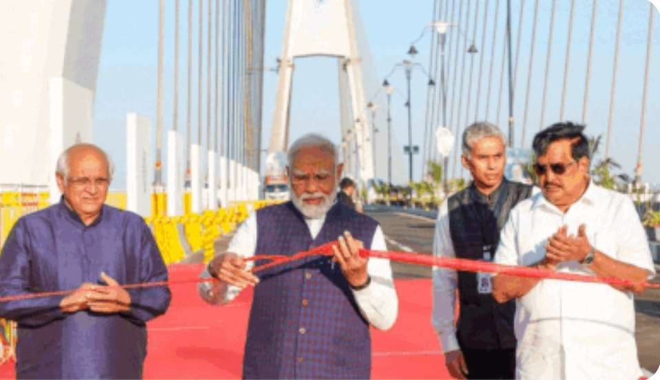 Modi inaugurates India’s longest cable-stayed bridge in Gujarat