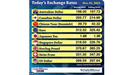 Today’s exchange rate - 01 November 2024