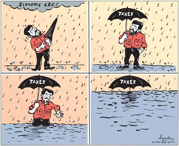 Cartoon of the Day 04-11-2025: Drowning in the Downpour - When Taxes Fail to Shelter the People