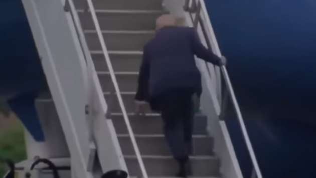 Trump’s tumble on Air Force One goes viral