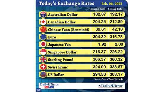 Today’s exchange rate - 06 February 2025