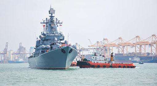 Russian Naval Ship Varyag docks in Colombo