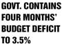 Govt. contains four months’ budget deficit to 3.5% 