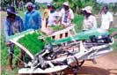 KOPIA conducts trial performance of Korean  rice transplanting machine in Rajanganaya