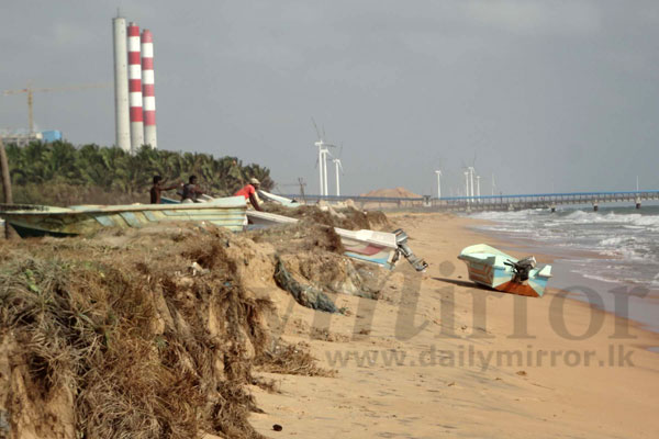 Sea erosion at Kalpitiya