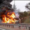 Lorry on fire on SE