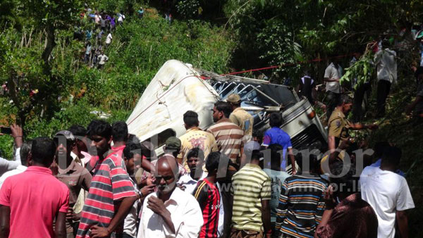 Bus plunges down a precipice