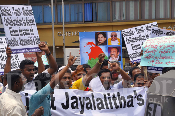 Protest against anti Sri Lanka campaigns