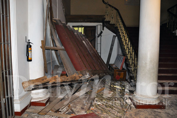 Museum stairway collapses