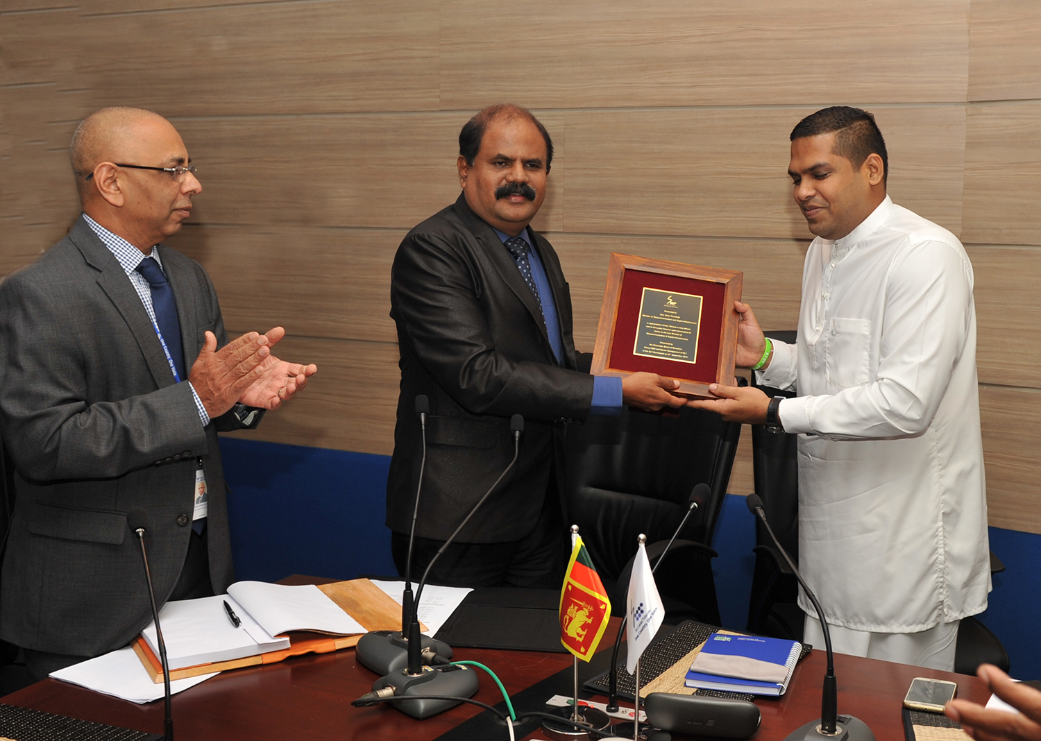 Hon. Harin Fernando receives a warm welcome on his first official visit to SLT