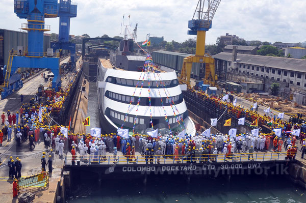 Video: Colombo dockyard launches 400 passenger vessel ‘MV. Corals’