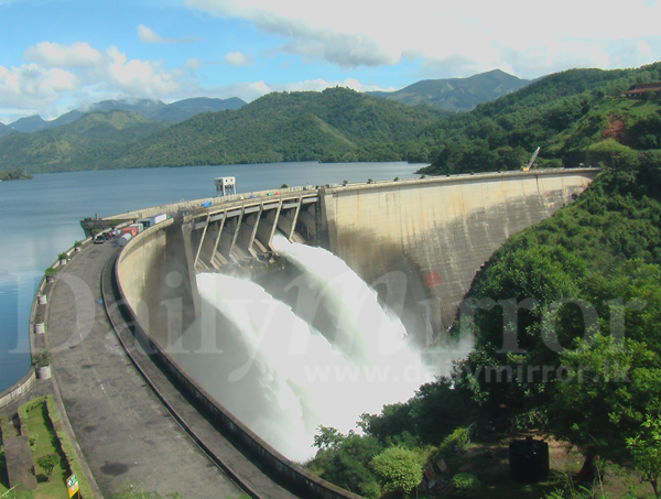 Sluice gates of Victoria dam opened