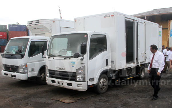 Deep freezer trucks seized in Hambantota