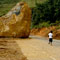 Fallen rock blocks Kandy-Mahiyangana road