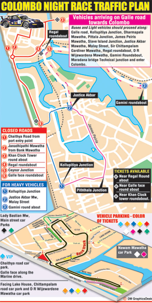 Colombo Night Race traffic plan