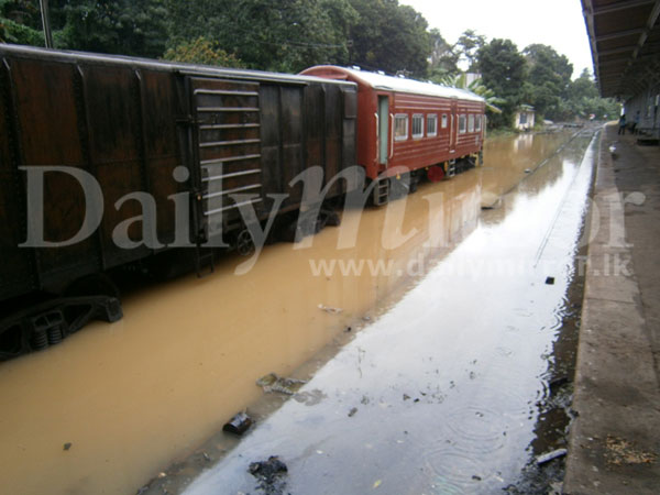 Kandy railway station flooded