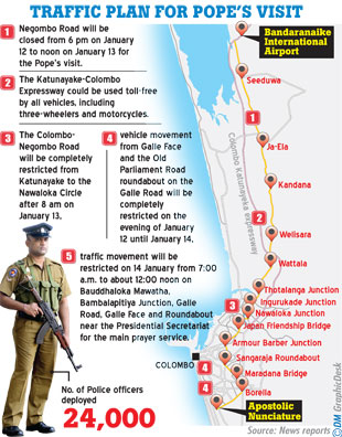 Traffic plan for Pope's visit