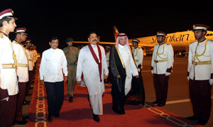 Sri Lankan President arrives in Qatar