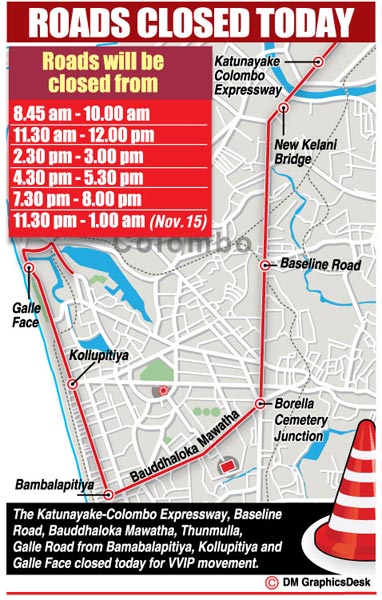 Roads closed today