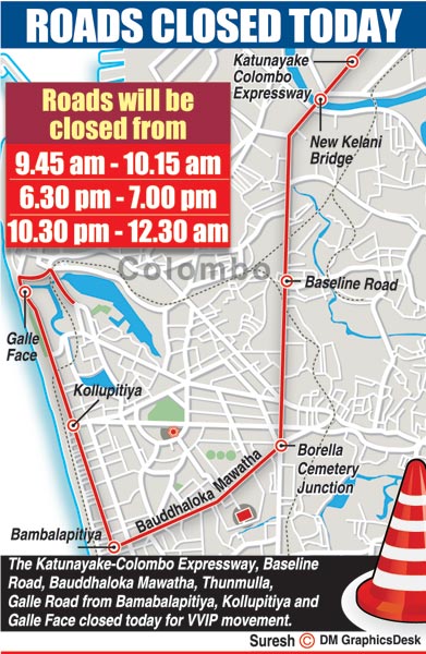 Roads closed today