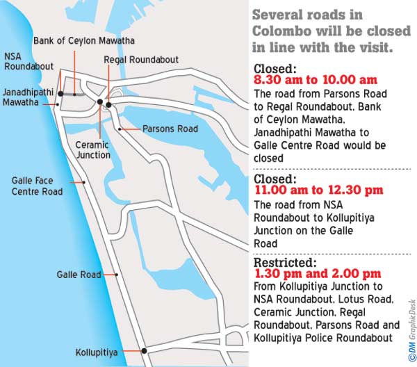 Road closure due to Nawaz Sharif visit