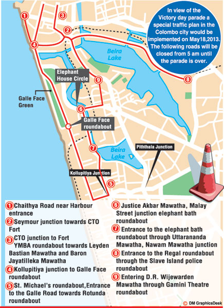 Traffic plan for Victory Day parade