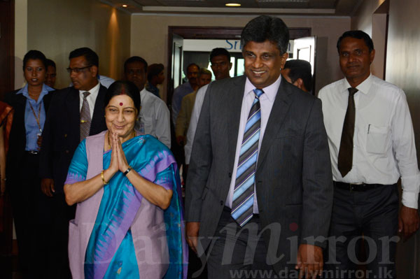 Sushma arrives in SL