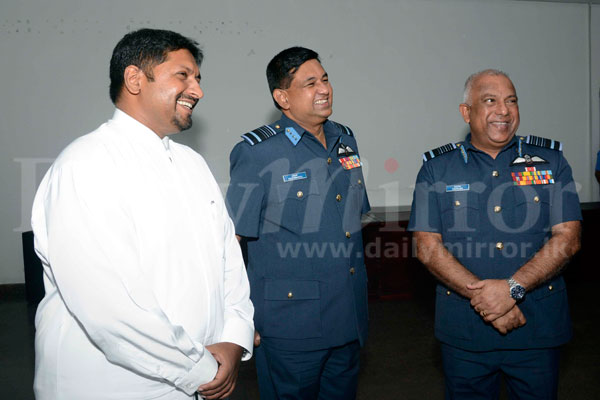 State Defence Minister and Air Force chief at unveiling  of stupa