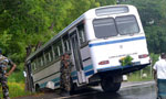 Video: 12 injured as 2 buses topple in Medawachchiya
