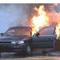 Car catches fire on highway