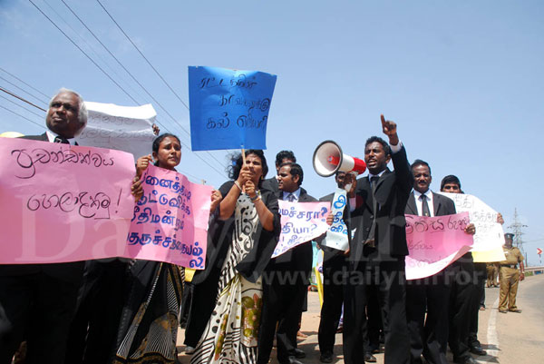 Lawyers protest in Mannar