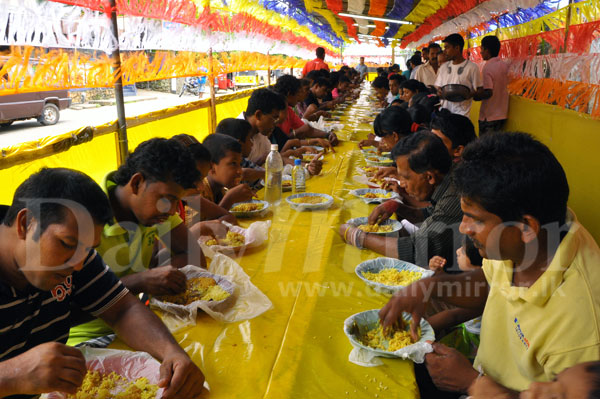 Sharing a meal on Vesak Day