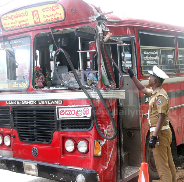 Bus plunges into transformer